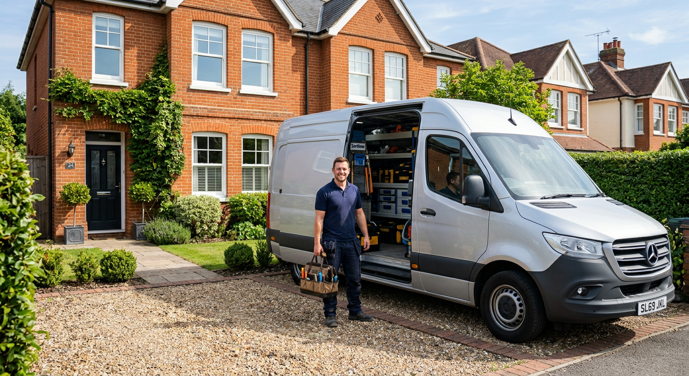 MyEverydayHelp van arriving for an on-site visit at a home in Berkshire and Surrey